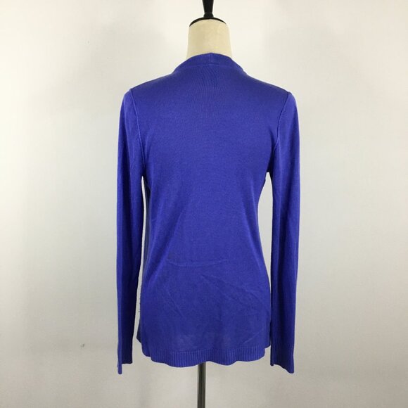 GUESS by MARCIANO Blue/Purple'ish Cashmere Blend Knit Open Front Cardigan - Picture 6 of 12